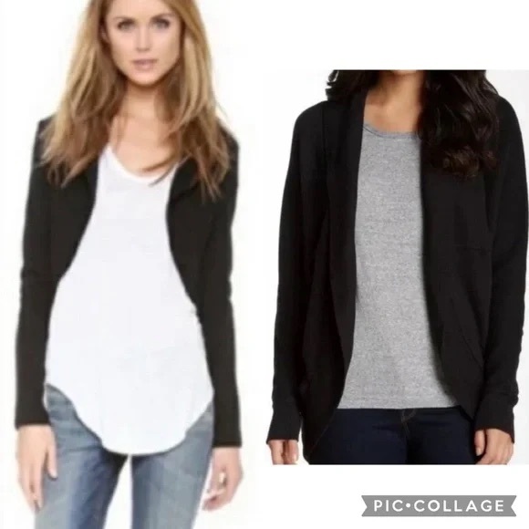 Standard James Perse French Terry Draped Open Cardigan sweater Jacket hooded - Picture 1 of 6